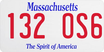 MA license plate 132OS6