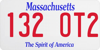 MA license plate 132OT2
