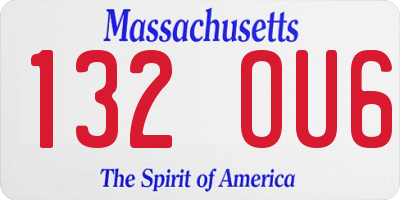 MA license plate 132OU6