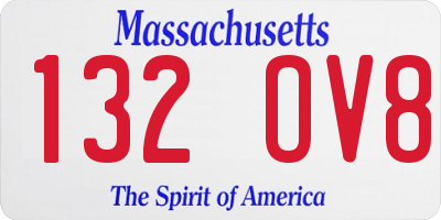MA license plate 132OV8