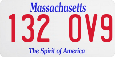 MA license plate 132OV9