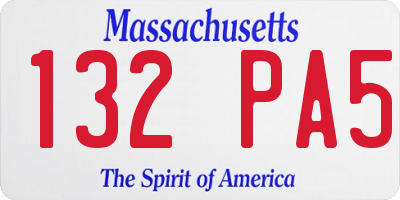 MA license plate 132PA5