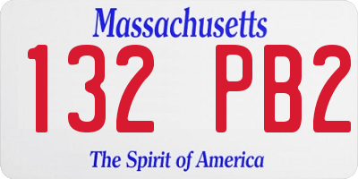MA license plate 132PB2