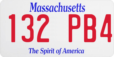 MA license plate 132PB4