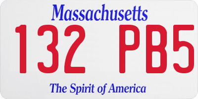 MA license plate 132PB5