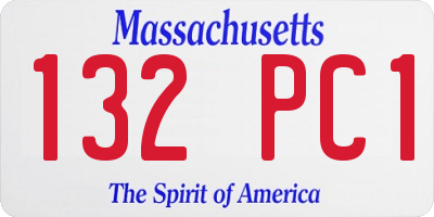 MA license plate 132PC1