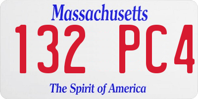 MA license plate 132PC4