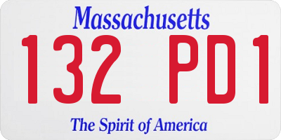 MA license plate 132PD1