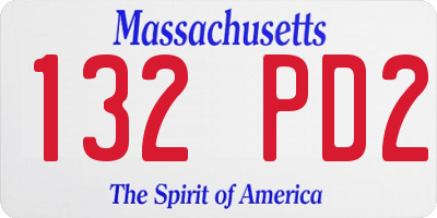 MA license plate 132PD2