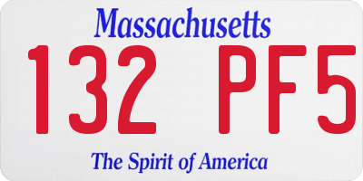 MA license plate 132PF5