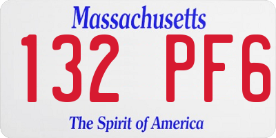 MA license plate 132PF6