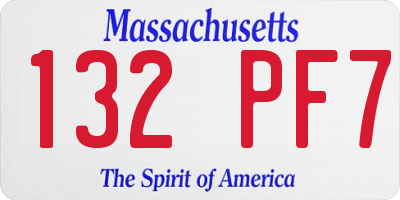 MA license plate 132PF7