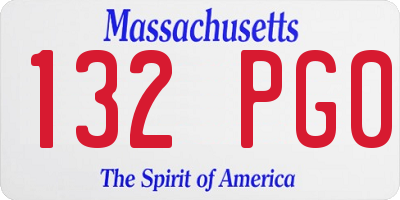 MA license plate 132PG0