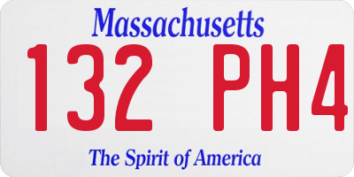 MA license plate 132PH4