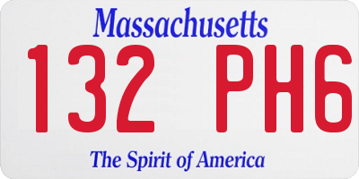MA license plate 132PH6