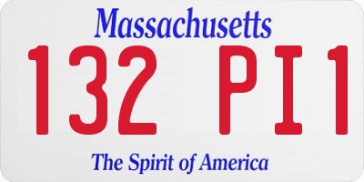 MA license plate 132PI1