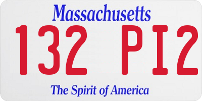 MA license plate 132PI2