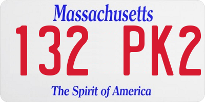 MA license plate 132PK2