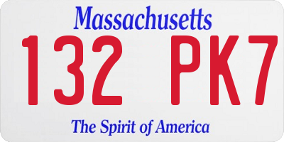 MA license plate 132PK7
