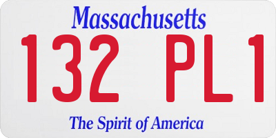 MA license plate 132PL1