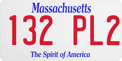 MA license plate 132PL2