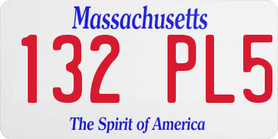 MA license plate 132PL5