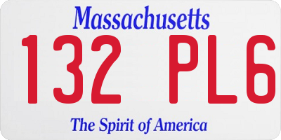 MA license plate 132PL6