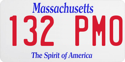 MA license plate 132PM0