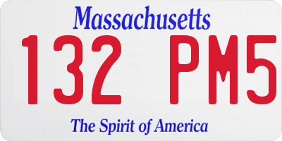 MA license plate 132PM5
