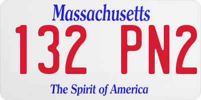 MA license plate 132PN2