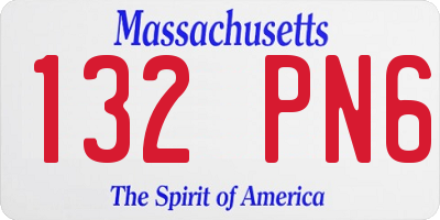 MA license plate 132PN6