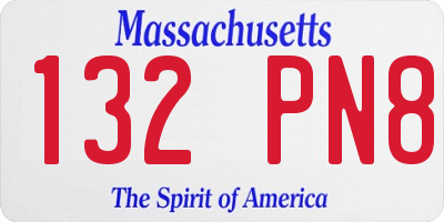 MA license plate 132PN8