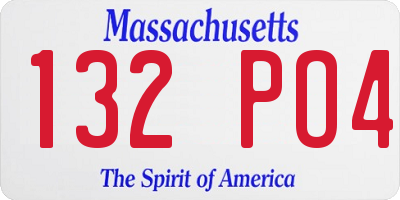MA license plate 132PO4