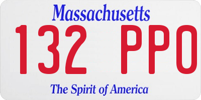 MA license plate 132PP0