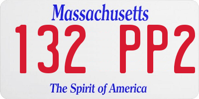 MA license plate 132PP2