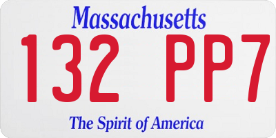 MA license plate 132PP7