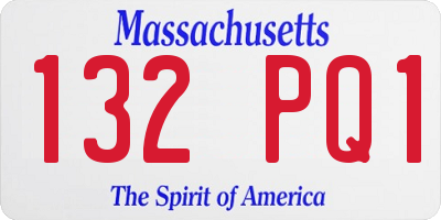 MA license plate 132PQ1
