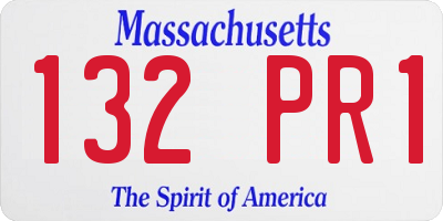 MA license plate 132PR1