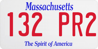 MA license plate 132PR2