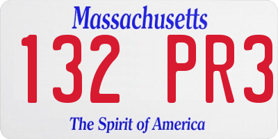 MA license plate 132PR3