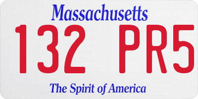 MA license plate 132PR5