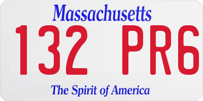 MA license plate 132PR6