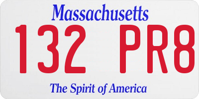 MA license plate 132PR8