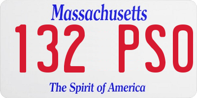 MA license plate 132PS0