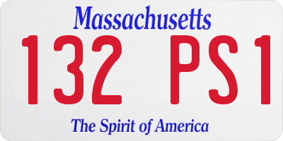 MA license plate 132PS1