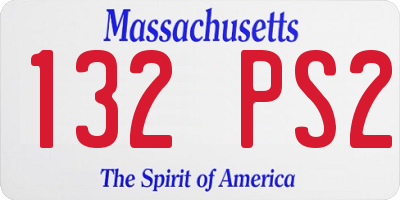 MA license plate 132PS2
