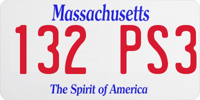 MA license plate 132PS3