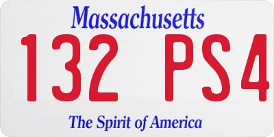 MA license plate 132PS4