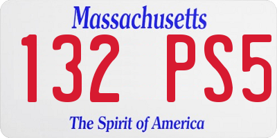 MA license plate 132PS5