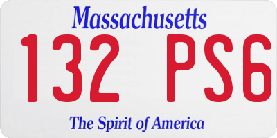 MA license plate 132PS6